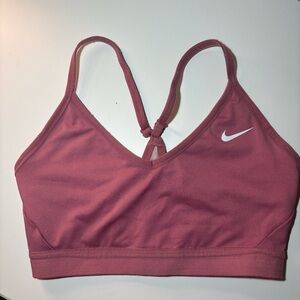 Nike Pink Sports Bra with Racerback and Moisture-Wicking Fabric